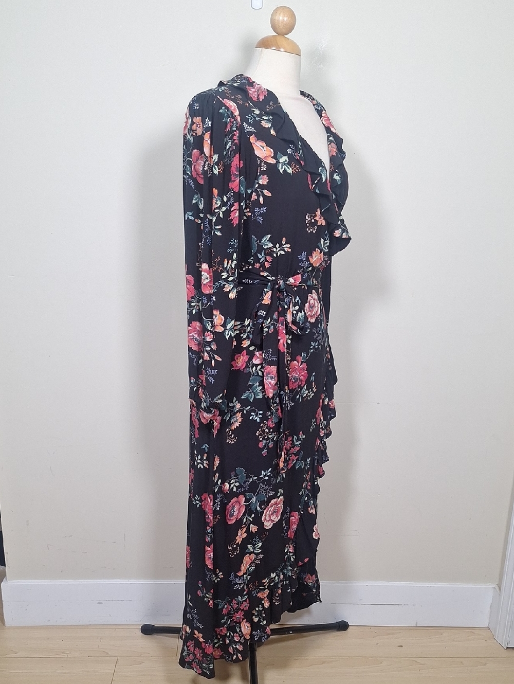 Maje Rosetina Floral Print Midi Sleeve Dress Size 8 - Picture 5 of 12